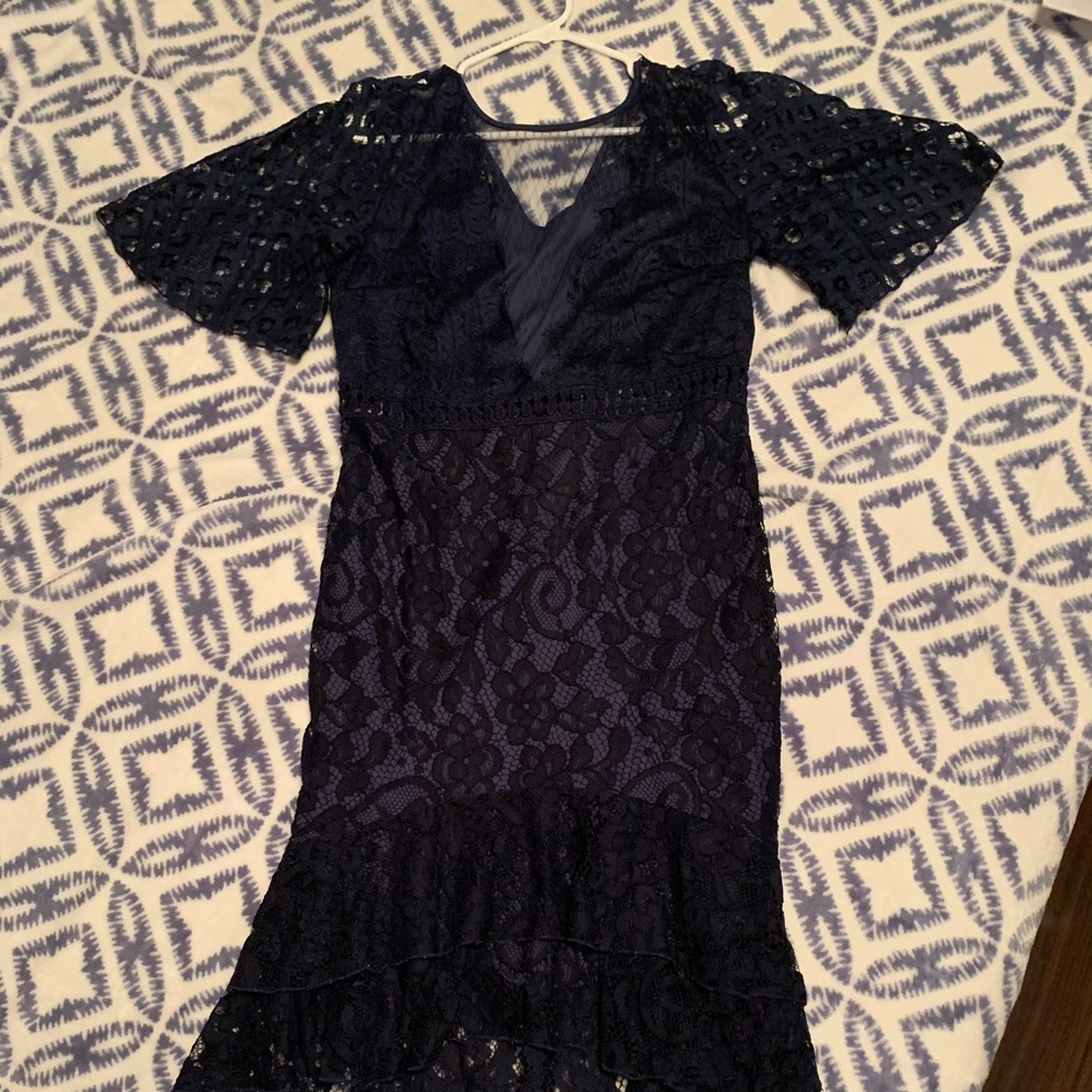 COPY - Women’s Navy Blue Lace MermAid fit dress!